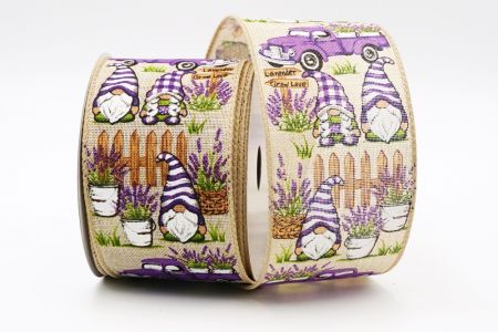Fairy-tale Lavender And Sunflowers Ribbon_KF7507GC-13-183_natural